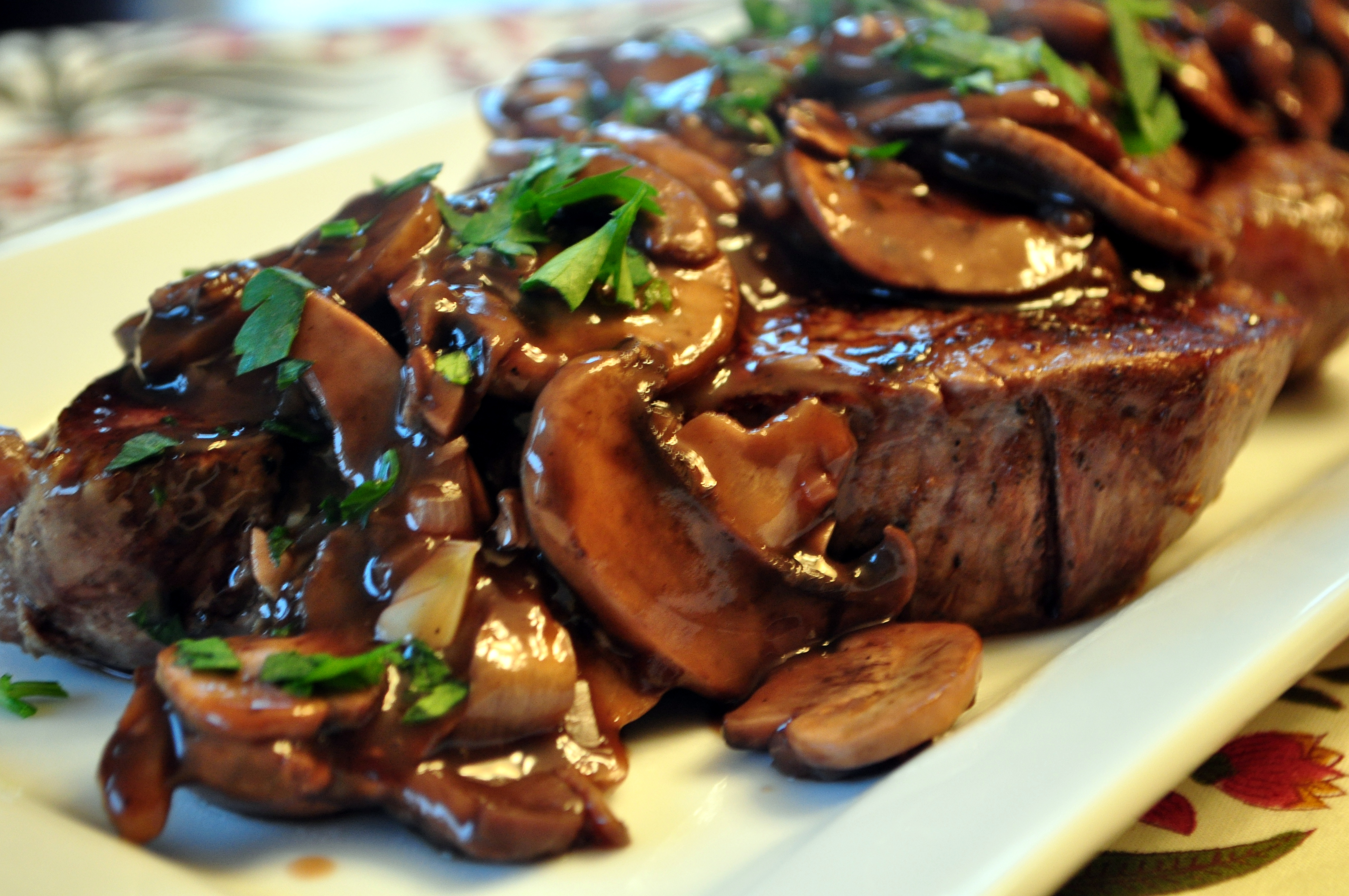 Beaf Tenderloin mushrooms